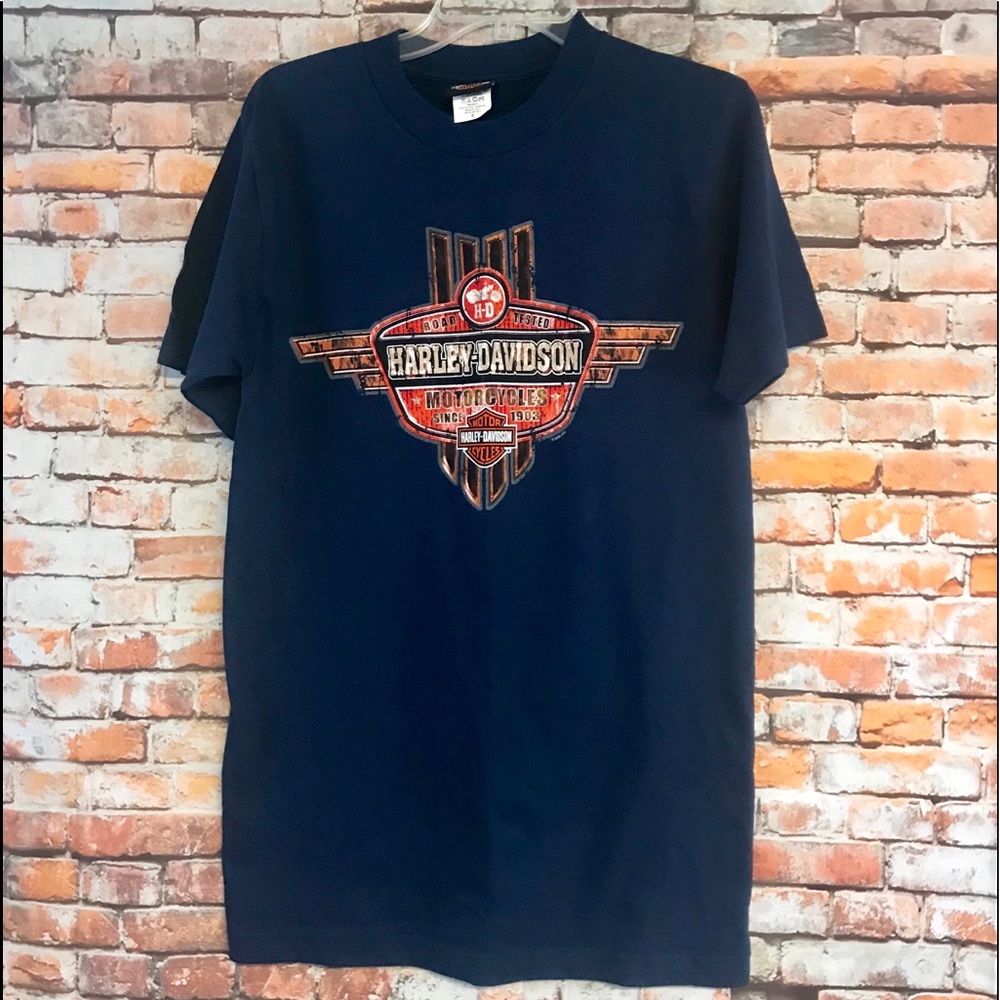 Navy Blue Harley-Davidson Grand Lyon France Shirt